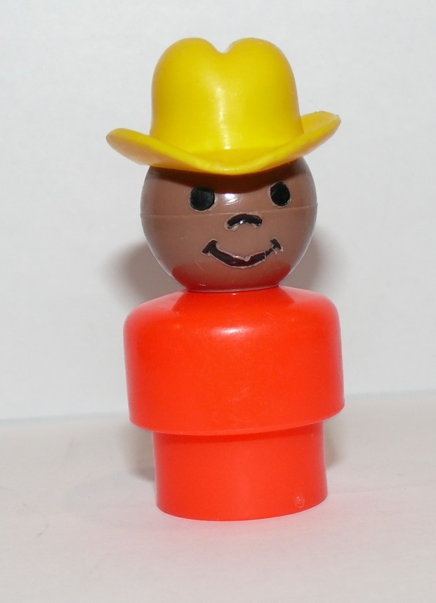 Details about   Vintage Fisher Price Little People AFRICAN AMERICAN FARM COWBOY BOY SON Red Body 