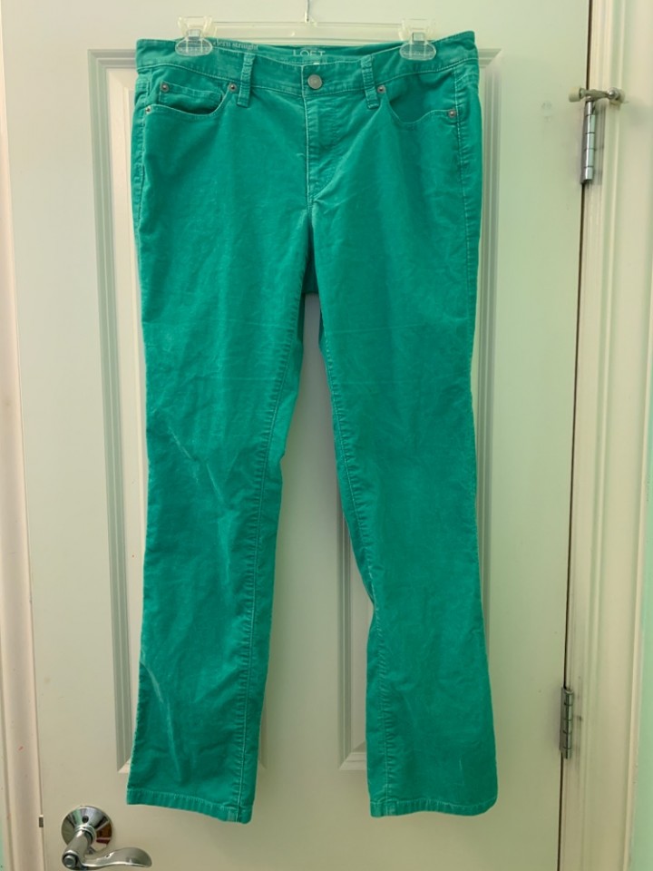 eBlueJay: VGUC LOFT Green Corduroy Pants Modern Straight Stretch Size 8 ...