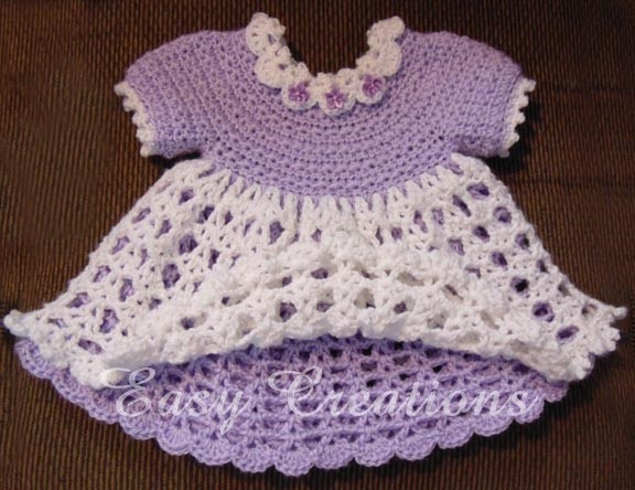 eBlueJay: Star Stitch Baby Dress instant digital download crochet pattern
