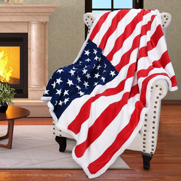 Great Choice Products Us Flag Police Throw Blanket Gifts For Men