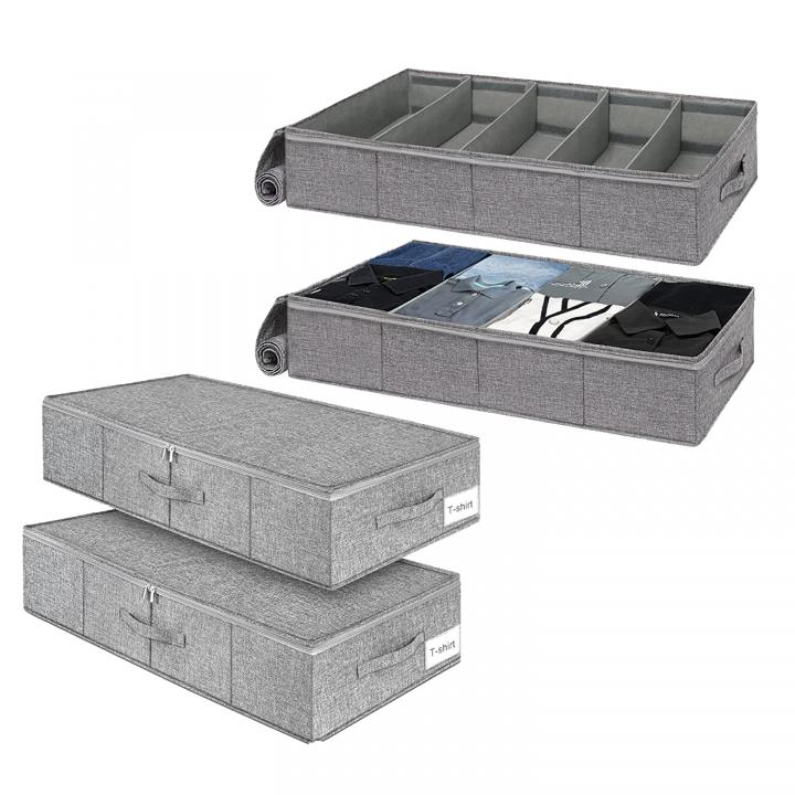 GCP Products Under Bed Storage Bins With Lids - 2Pack Underbed Storage  Containers Foldable Stackable Storage Box