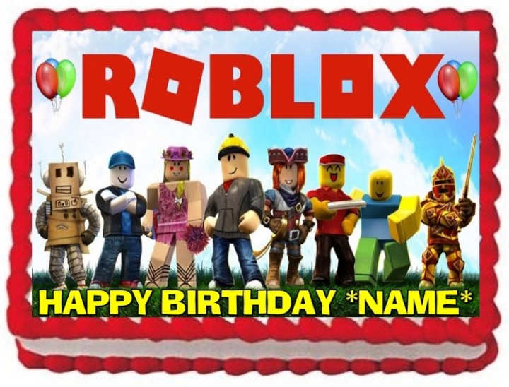 Ebluejay Roblox Cake Topper Edible Birthday Cake Decoration - roblox cake topper edible