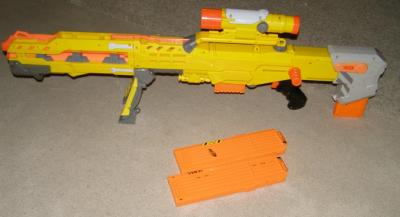 eBlueJay: Nerf Longshot foam dart rifle with 18max clips & scope N