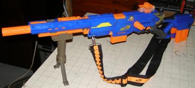 eBlueJay: Nerf Longstrike CS-6 sniper rifle with 3 clips, strap, bipod and  slider sight EXC!