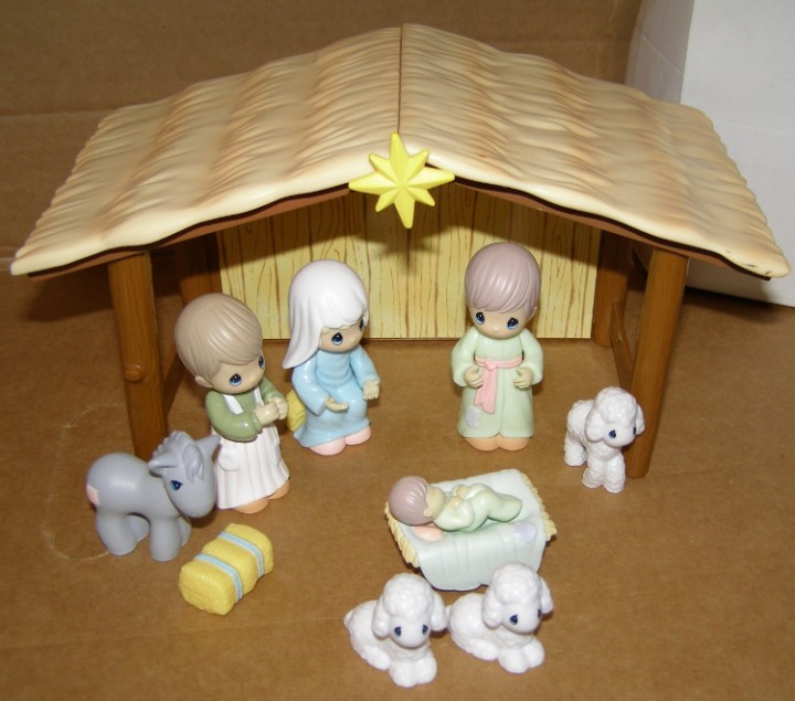 eBlueJay: Precious Moments Nativity Playset Manger PVC Figures in 