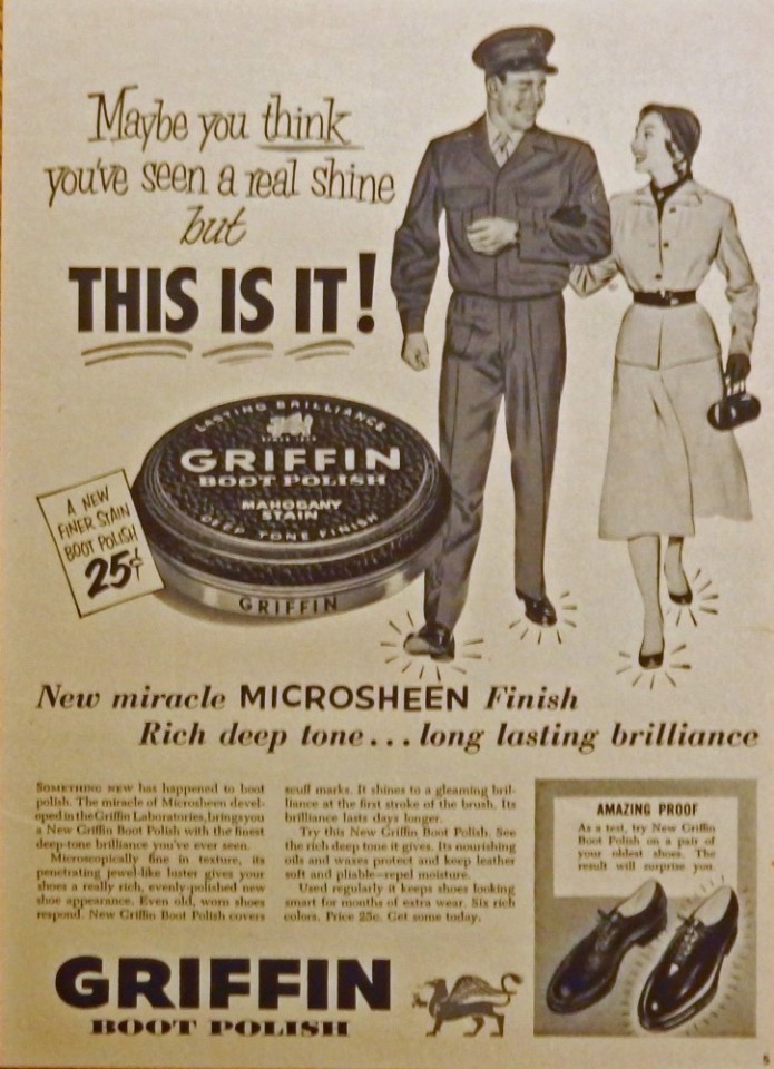 eBlueJay: Griffin Boot Polish, original 50's advertisment (Microsheen ...