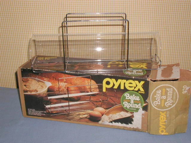 eBlueJay: PYREX BAKE A ROUND BREAD BAKING TUBE #990 WITH RACK, BOX AND  INSTRUCTIONS MADE IN USA