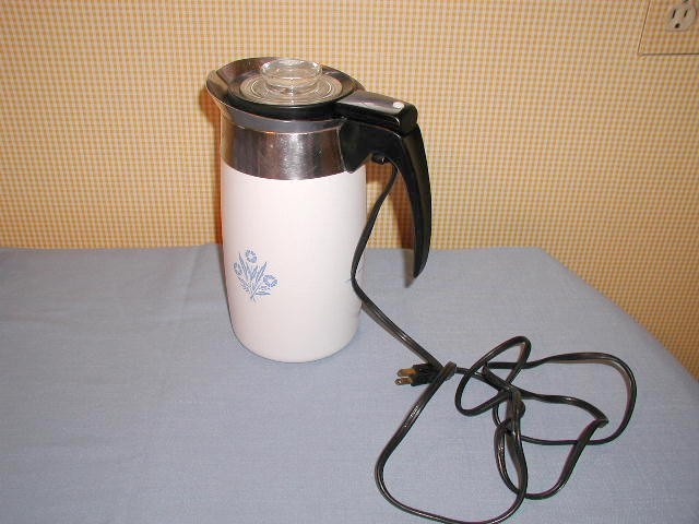 eBlueJay: Corning Ware Cornflower electric 10 cup coffee pot complete,  tested