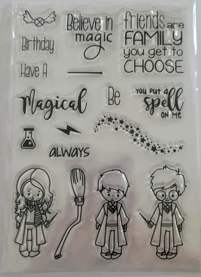 eBlueJay: Believe in Magic Harry Potter Theme Clear Stamp Set Cards  Scrapbook Ink Stamps