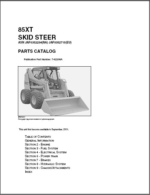eBlueJay Case 85XT / 90XT / 95XT Skid Steer Loader Service Repair & Parts Manual CD